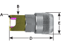 hpcouplers AR25 Series, 1/4" Aro 210 Coupler x 3/8″ Female NPT, Automatic, Steel & Brass