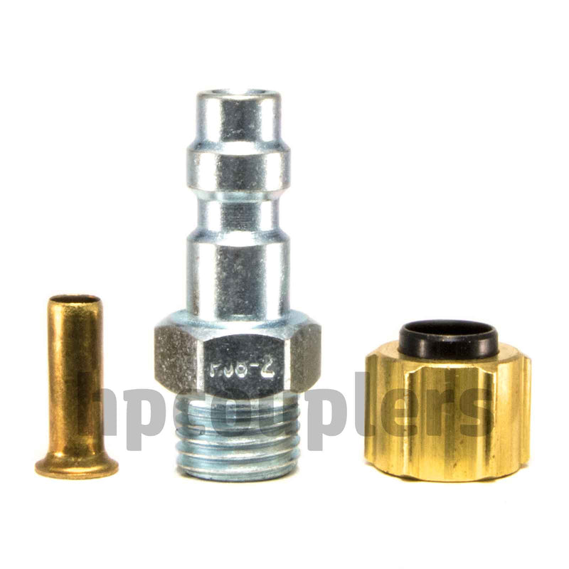 Foster PJ8-2, 2 Series, Industrial Plug, .170" x 1/4" Plastic Tube, Steel