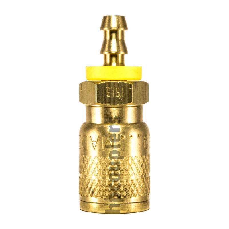 Foster SG1513, 3 Series, Industrial Coupler, Manual, Sleeve Guard, 1/4" Push-On Hose Barb, Brass