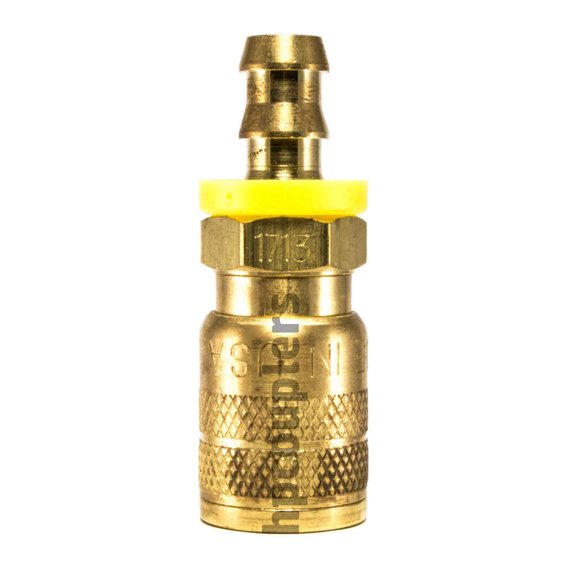 Foster SG1713, 3 Series, Industrial Coupler, Manual, Sleeve Guard, 3/8" Push-On Hose Barb, Brass