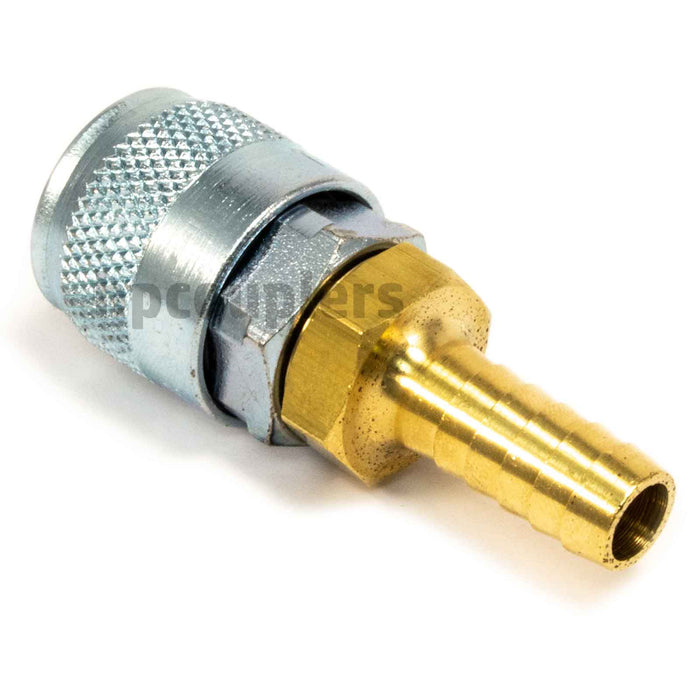 Foster TF3703, TF Series, True-Flate, Automotive, Coupler, Automatic, 3/8" Hose Barb, Brass, Steel