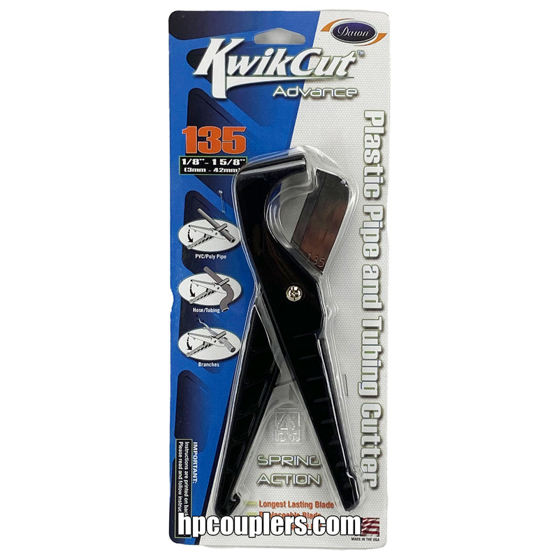 Dawn Industries SL135-SS, Kwikcut, 1-5/8", Plastic Pipe, Tubing and Hose Cutter, Spring Return With Stainless Steel Blade