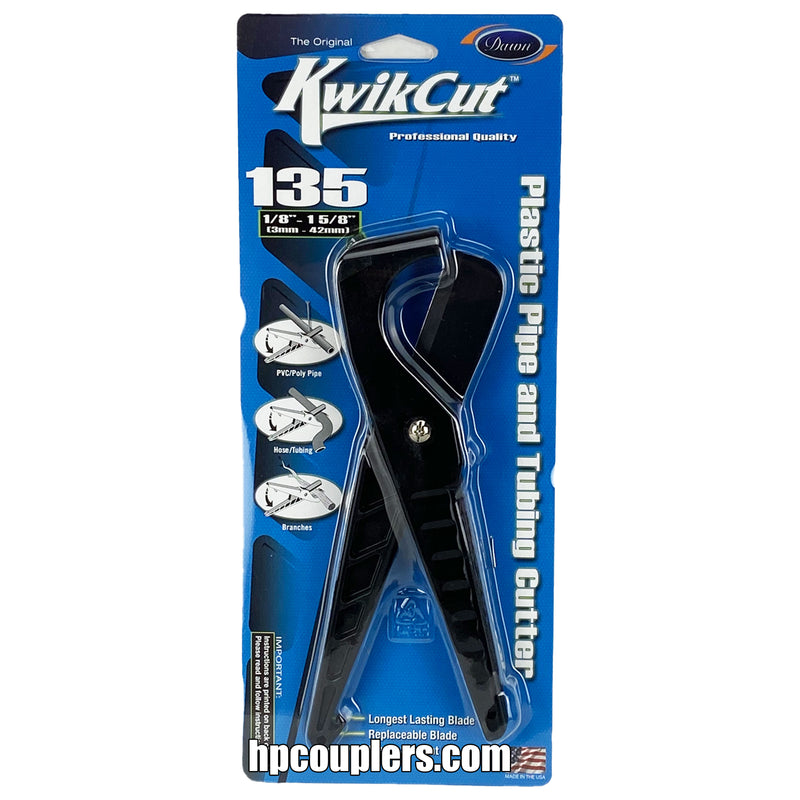 Dawn Industries T135, Kwikcut, 1-5/8", Plastic Pipe, Tubing and Hose Cutter, Manual With PTFE Steel Blade