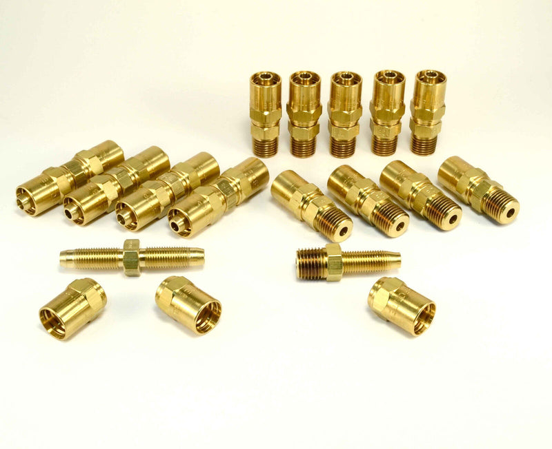 15pc Reusable Hose Barb Assortment - Air Hose FIttings 1/4"ID X 1/2"OD HOSE