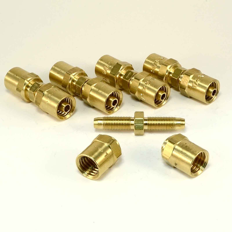 Reusable Hose Barb - 1/4" ID X 9/16" OD hose - USA MADE Air Hose Fittings Brass
