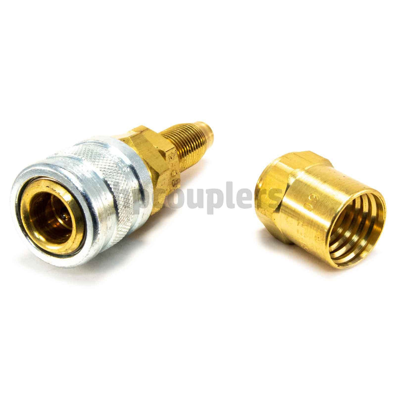Reusable Hose Barb - 1/4" Body Coupler X 3/8" ID - 3/4" OD Air Fittings